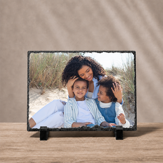 Small Personalized Photo Slate – 4x6" or 6x8" Landscape Stone Keepsake