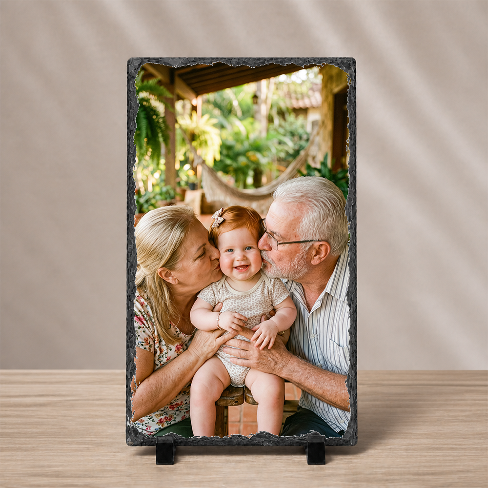 Personalized Photo Slate - Single Portrait Image 4.7" x 8.7" or 5.9" x 11.8"