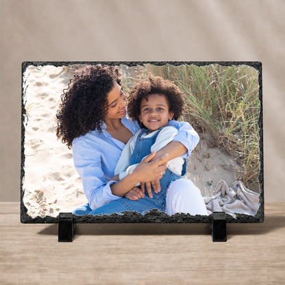 Large Personalized Photo Slate – 7.5"x11.5" Landscape Natural Stone Wall Art
