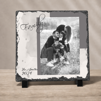 Personalized Memory Photo Slate – Square 6x6", 8x8", 12x12" Love Keepsake with Custom Message