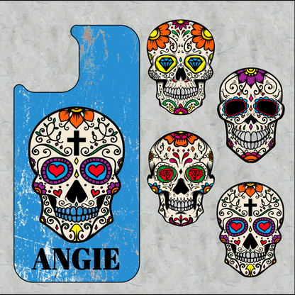 Coming Soon! Custom Sugar Skull iPhone Cases for Models 12, 13, 14, and 15 - Personalized and Unique