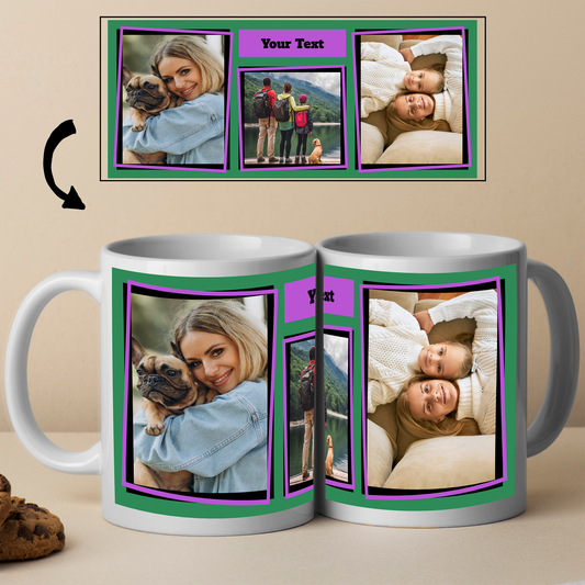 Custom Photo Mug - Double Framed 3 on Background
