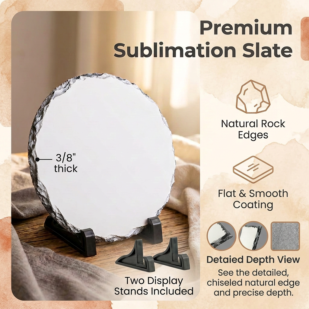 Large Personalized Photo Slate – 7.5"x11.5" Landscape Natural Stone Wall Art