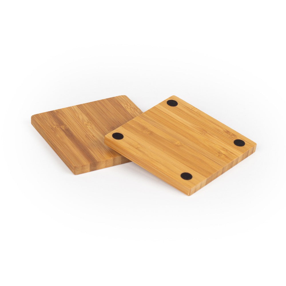 Bamboo Coaster Set - 4 Coasters and Holder