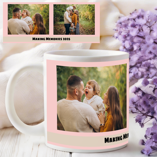 Custom Photo Mug - Special Message (2 Images/1 Text Banner)