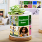 Personalized Custom Flower Pot: 7 Photos & 3 Text Boxes
