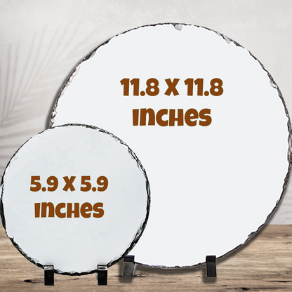 Personalized Photo Slate – Round 6" Diameter Custom Stone Picture Gift