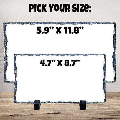 Personalized Photo Slate - 4.7"x8.7" or 5.9"x11.8"  Landscape Stone Keepsake Gift