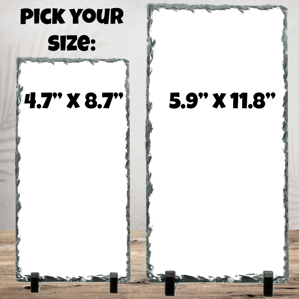 Personalized Photo Slate - Single Portrait Image 4.7" x 8.7" or 5.9" x 11.8"