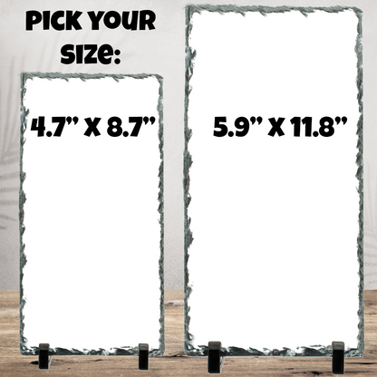 Personalized Photo Slate - Single Portrait Image 4.7" x 8.7" or 5.9" x 11.8"