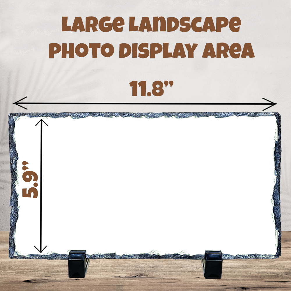 Personalized Photo Slate - Single Landscape Image 4.7" x 8.7" or 5.9" x 11.8"
