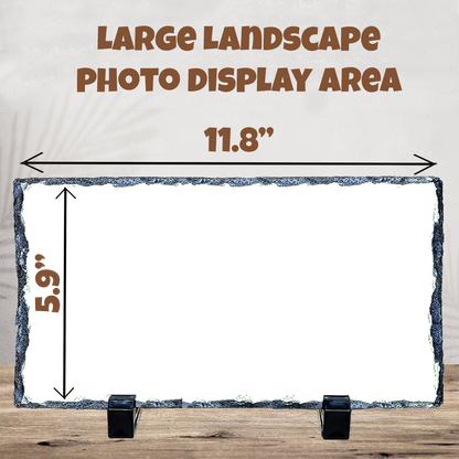 Personalized Photo Slate - 4.7"x8.7" or 5.9"x11.8"  Landscape Stone Keepsake Gift