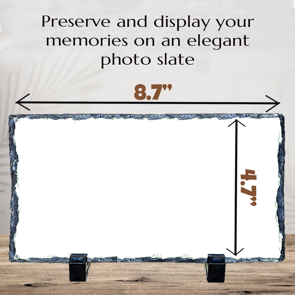 Personalized Photo Slate - Single Landscape Image 4.7" x 8.7" or 5.9" x 11.8"