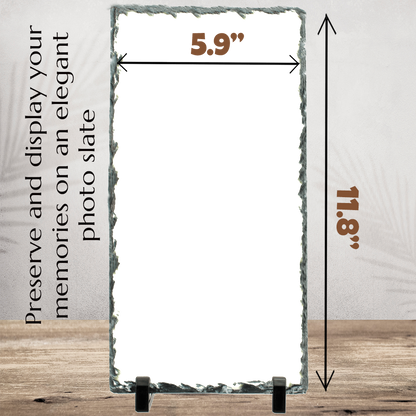 Personalized Photo Slate - Single Portrait Image 4.7" x 8.7" or 5.9" x 11.8"