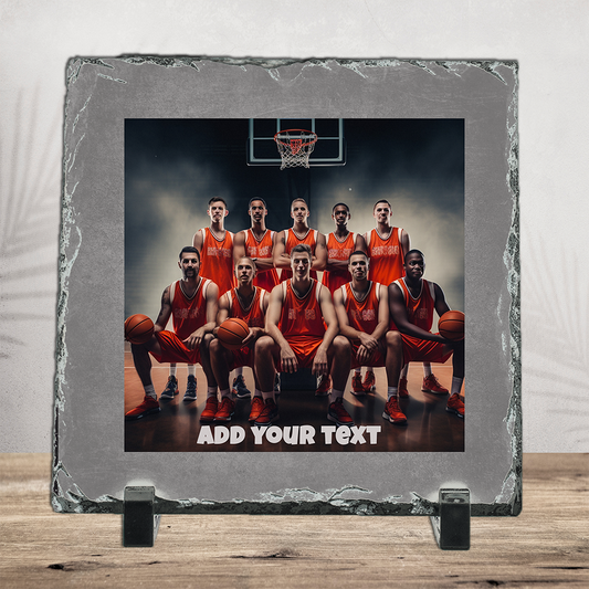 Personalized Photo Slate with Colored Border – Square 6x6", 8x8", 12x12" Custom Stone Picture Gift