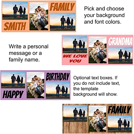 Custom Photo Mug - Personalized Mug with 3 Photos and 2 Text Options