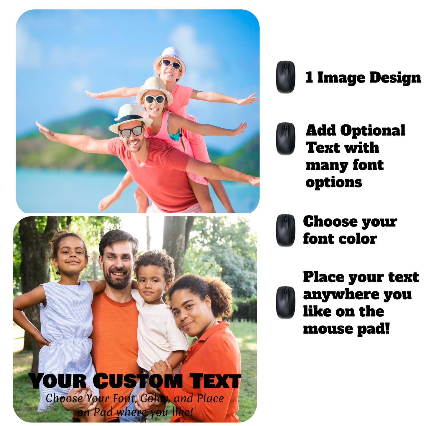 Fully Customizable Mousepad - Personalize with Your Photos, Text, and Designs